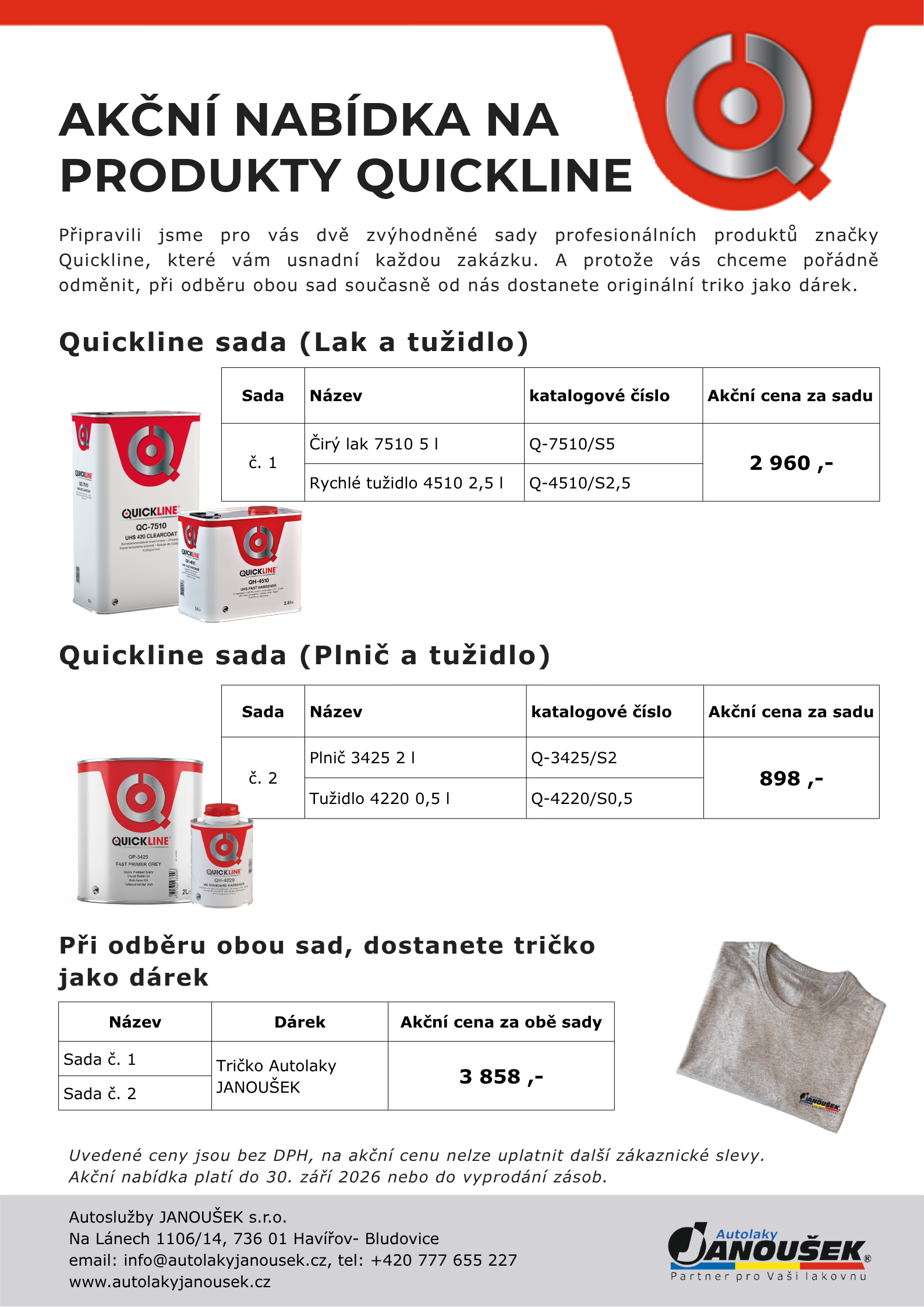 Akční nabídka na produkty Quickline