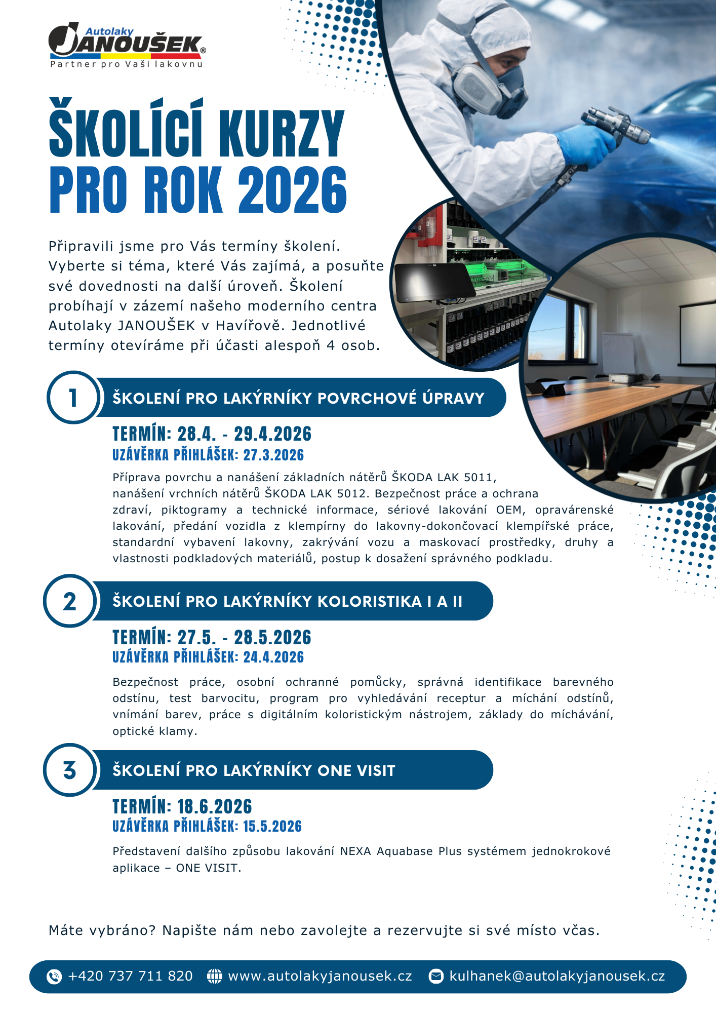 Školící kurzy pro rok 2026
