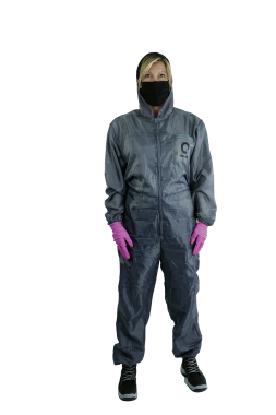 QR-60-810-0004 nylonový lakýrnický overal šedý vel. XXL